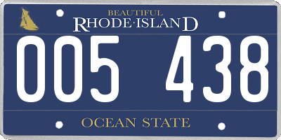 RI license plate 005438