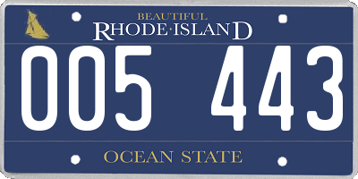 RI license plate 005443