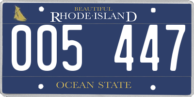 RI license plate 005447