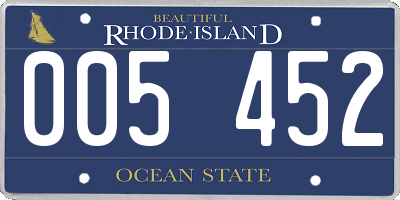 RI license plate 005452