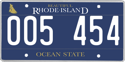 RI license plate 005454