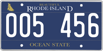 RI license plate 005456