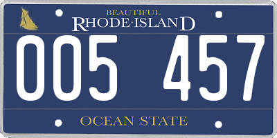 RI license plate 005457