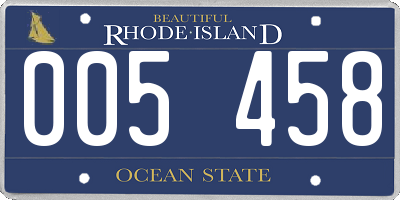 RI license plate 005458