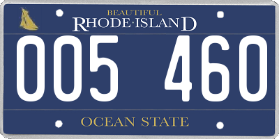 RI license plate 005460