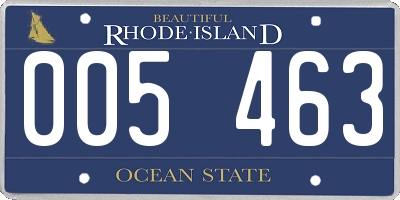 RI license plate 005463