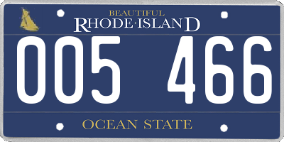 RI license plate 005466