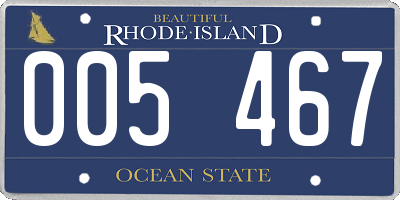 RI license plate 005467