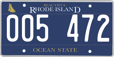 RI license plate 005472