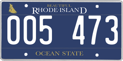 RI license plate 005473