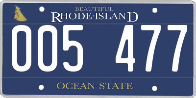 RI license plate 005477