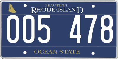 RI license plate 005478