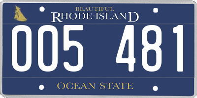 RI license plate 005481