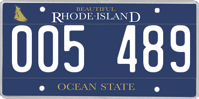 RI license plate 005489