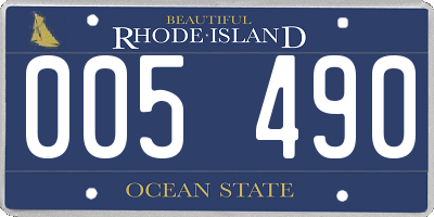 RI license plate 005490