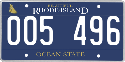 RI license plate 005496