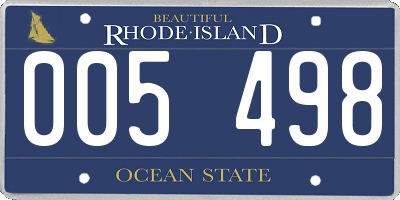 RI license plate 005498