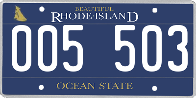 RI license plate 005503