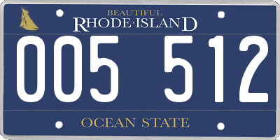 RI license plate 005512