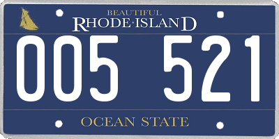 RI license plate 005521