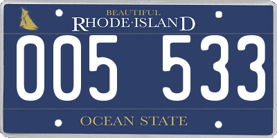 RI license plate 005533