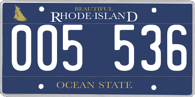 RI license plate 005536