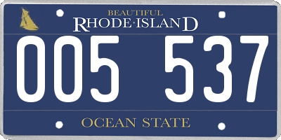 RI license plate 005537