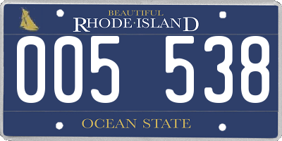 RI license plate 005538
