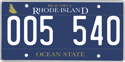 RI license plate 005540