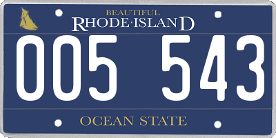 RI license plate 005543