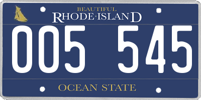 RI license plate 005545