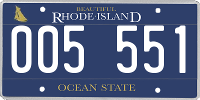 RI license plate 005551