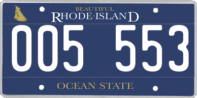 RI license plate 005553