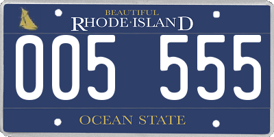 RI license plate 005555