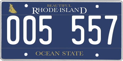 RI license plate 005557