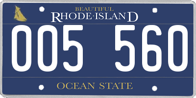 RI license plate 005560