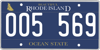 RI license plate 005569