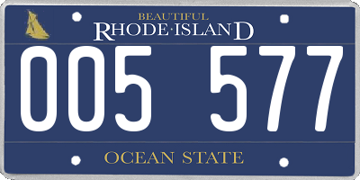 RI license plate 005577