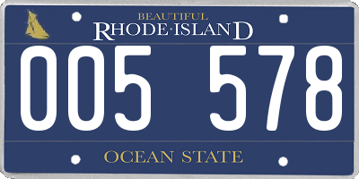 RI license plate 005578