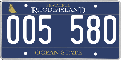 RI license plate 005580