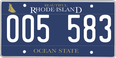 RI license plate 005583