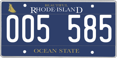 RI license plate 005585