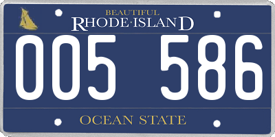 RI license plate 005586