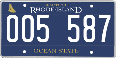 RI license plate 005587