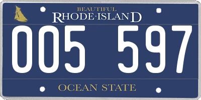 RI license plate 005597