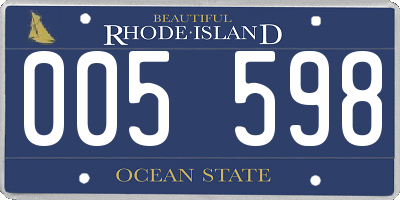 RI license plate 005598