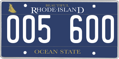 RI license plate 005600