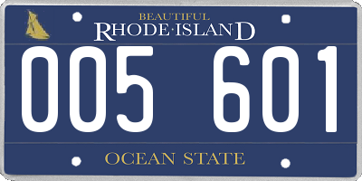 RI license plate 005601