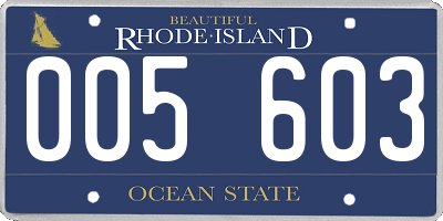 RI license plate 005603