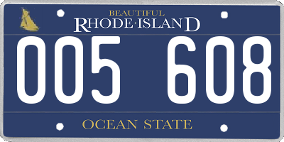 RI license plate 005608